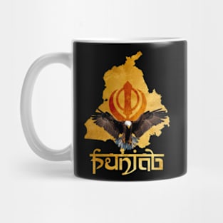 Eagle flying in front of Punjab map Mug